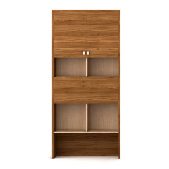 Kosmo Oscar Study Table With Wall Storage - Natural Teak