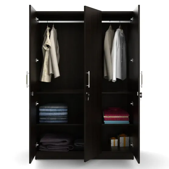 Kosmo Optima 3 Door Wardrobe - Natural Wenge