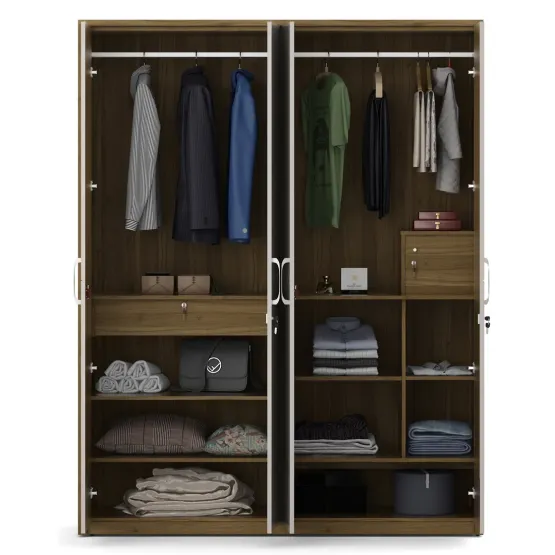 Kosmo Pearl  V2 4 Door Wardrobe- Ceramic High Gloss