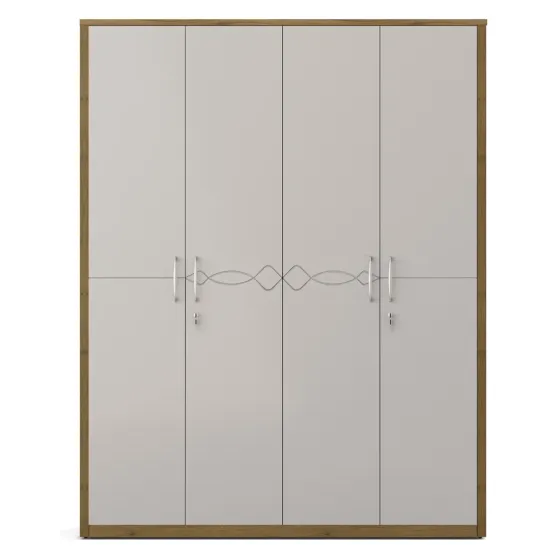 Kosmo Pearl  V2 4 Door Wardrobe- Ceramic High Gloss