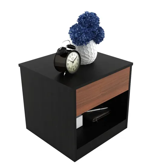 Kosmo Phoenix Bed Side Table - Natural Wenge Woodpore