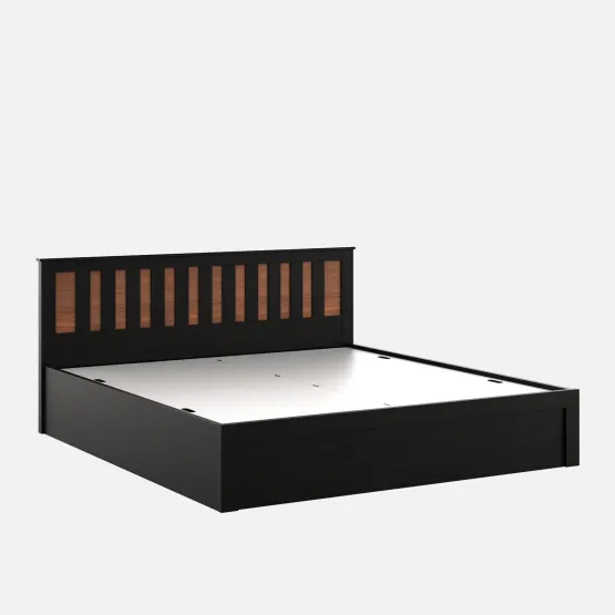 Kosmo Phoenix Queen Bed With Box Storage - Natural Wenge Woodpore