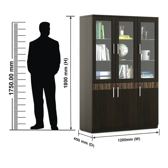 Prestige Book Case 1200(w)x450(d)x1800(h) - Fumed Oak