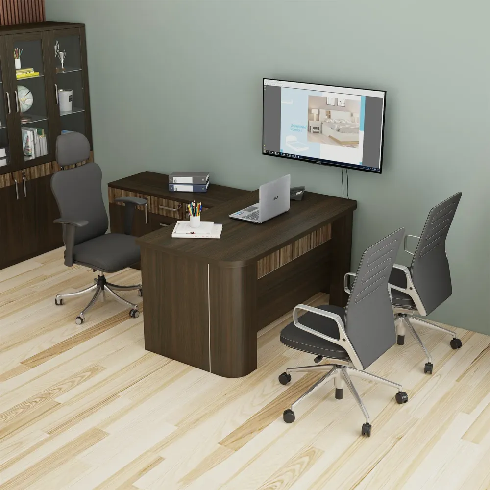 Prestige Desking Office Table 1500(w) X 750(d) X 750(h) - Fumed Oak