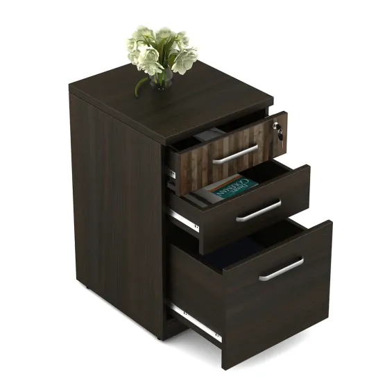 Prestige Pedestal With 3 Drawers 400(w) X 450(d) X 675(h) - Fumed Oak