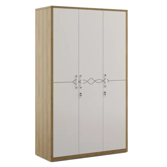 Pearl 3 Door Wardrobe - Ceramic High Gloss