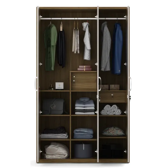 Pearl 3 Door Wardrobe - Ceramic High Gloss