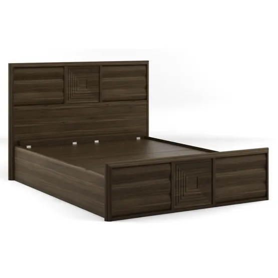 Kosmo Proton Queen Bed V2 Full Lifton  With Top Panel - Lyon Walnut