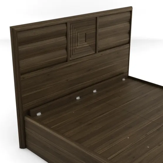 Kosmo Proton King Bed V2 Full Lifton  With Top Panel - Lyon Walnut