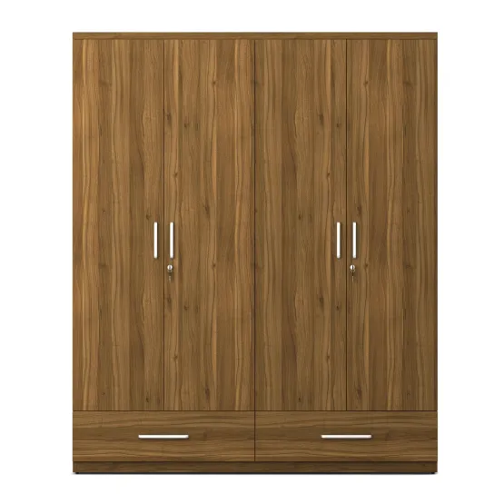 Ralph 4 Door Wardrobe Without Mirror -  Natural Teak