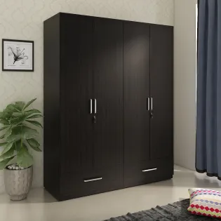 Ralph 4 Door Wardrobe Without Mirror - Natural Wenge