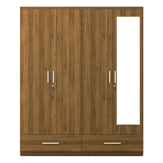 Ralph 4 Door Dresser Wardrobe - Natural Teak