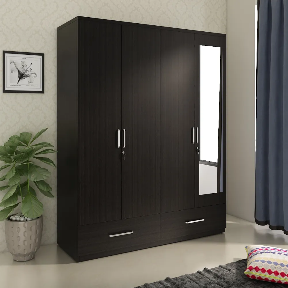 Ralph 4 Door Dresser Wardrobe - Natural Wenge