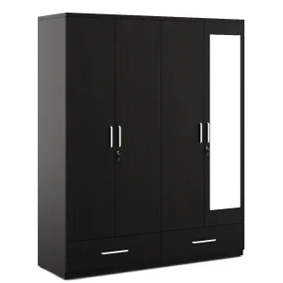 Ralph 4 Door Dresser Wardrobe - Natural Wenge