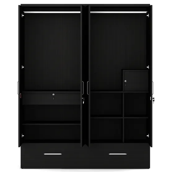 Ralph 4 Door Dresser Wardrobe - Natural Wenge