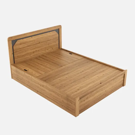 Kosmo Roma Queen Bed With 3/4 Lifton - Classic Oak