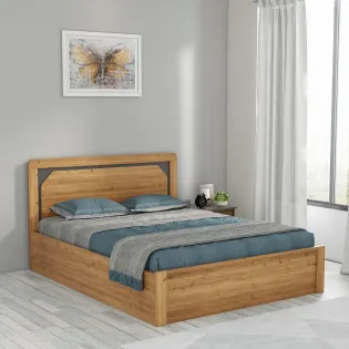 Kosmo Roma Queen Bed With 3/4 Lifton - Classic Oak