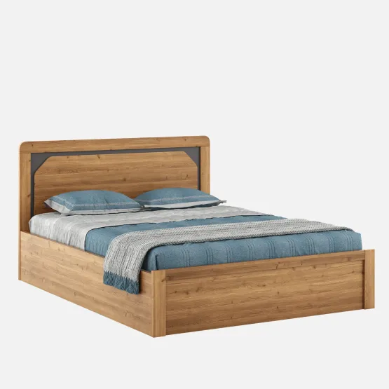 Kosmo Roma King Bed With Box Storage- Classic Oak