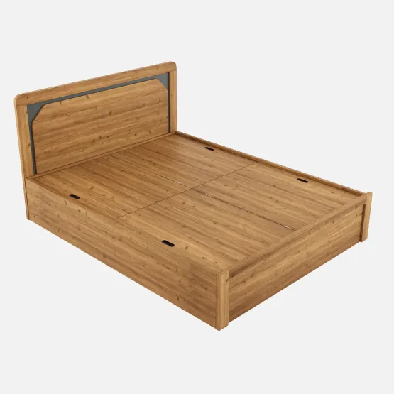 Kosmo Roma King Bed With Box Storage- Classic Oak