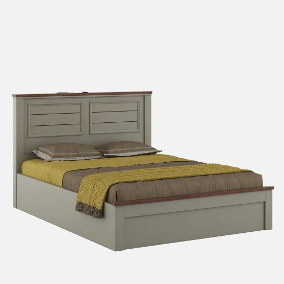 Sahara Queen Bed 3/4 Lifton - Stone Grey Modern Ash