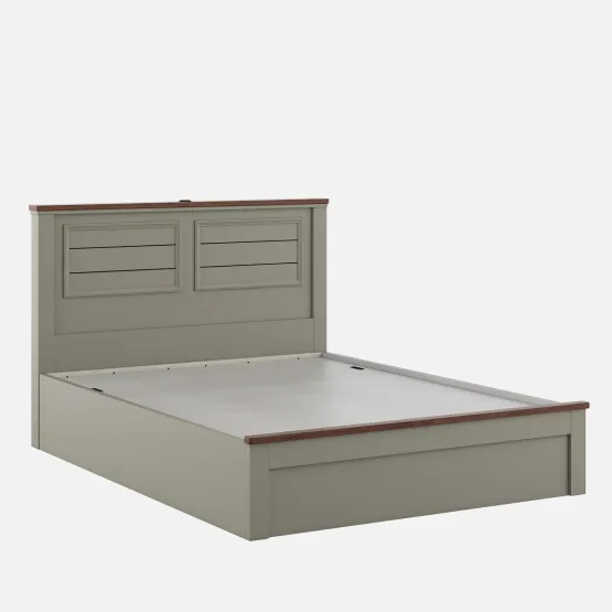 Sahara Queen Bed 3/4 Lifton - Stone Grey Modern Ash