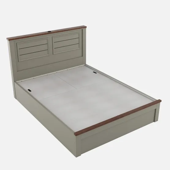 Sahara Queen Bed 3/4 Lifton - Stone Grey Modern Ash