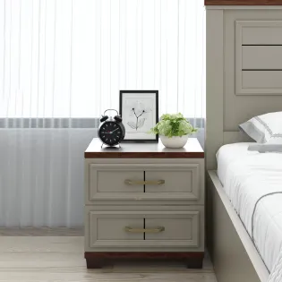 Sahara Bedside - Stone Grey Modern Ash