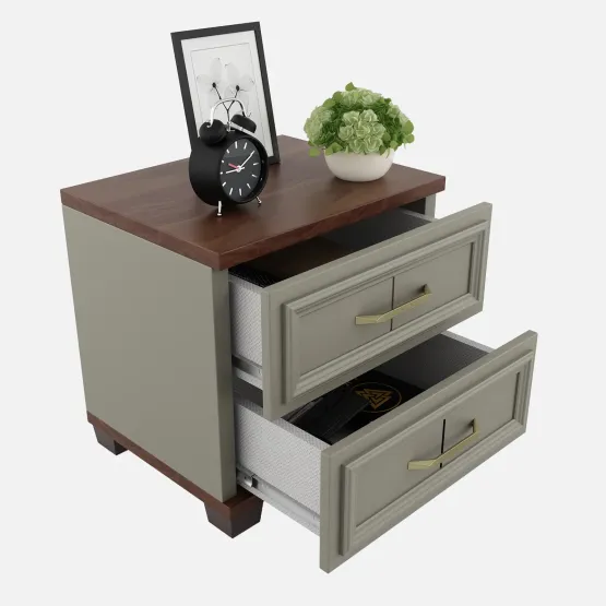 Sahara Bedside - Stone Grey Modern Ash