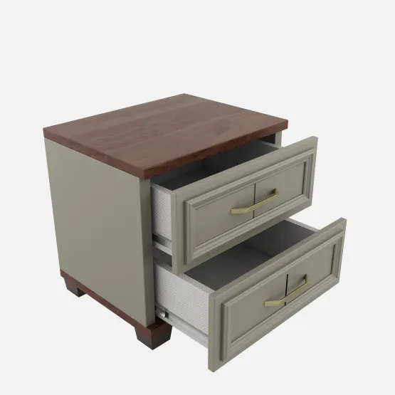 Sahara Bedside - Stone Grey Modern Ash