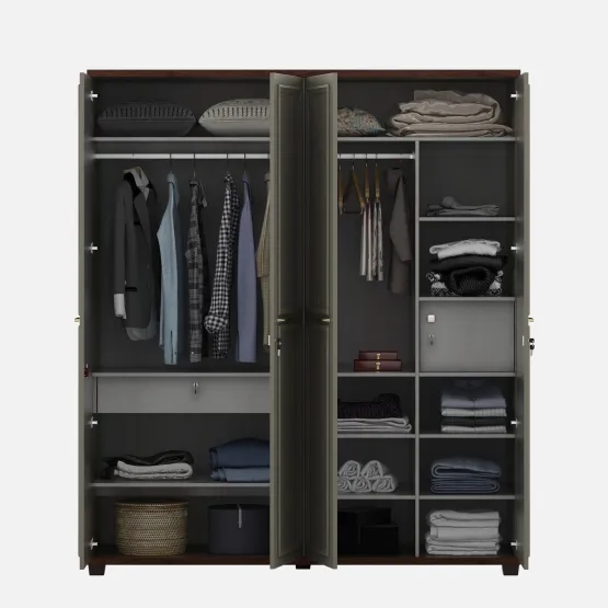 Sahara 4 Door Wardrobe - Stone Grey Modern Ash