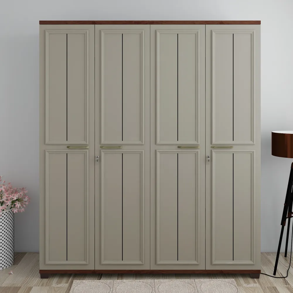 Sahara 4 Door Wardrobe - Stone Grey Modern Ash