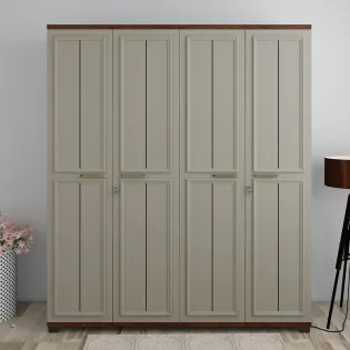 Sahara 4 Door Wardrobe - Stone Grey Modern Ash