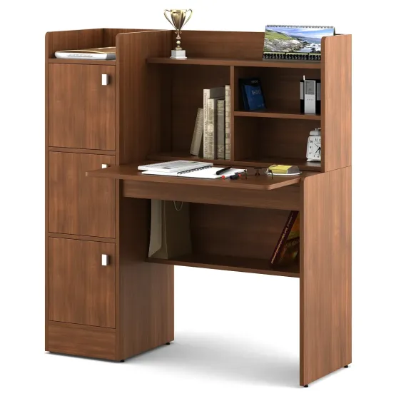 Kosmo Study Table Winner - Walnut Rigato Woodpore