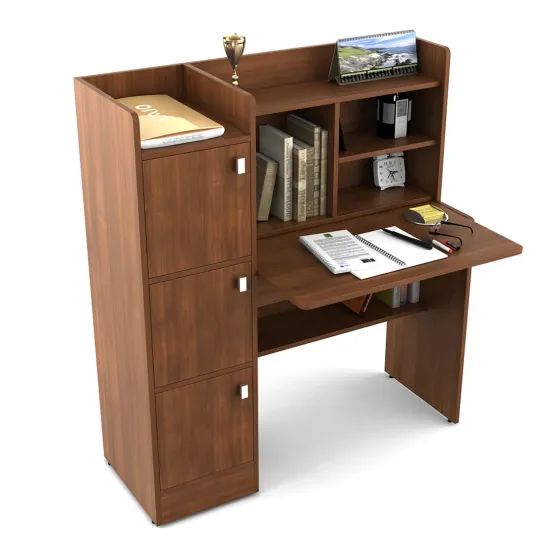 Kosmo Study Table Winner - Walnut Rigato Woodpore