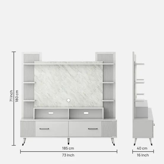 Kosmo Tv Unit Alpine - High Gloss White