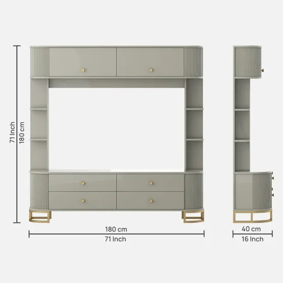 Tv Unit Orbit  - High Gloss Cashmere