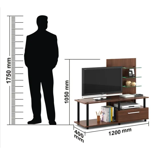 Kosmo Tv Unit Excel - Walnut Rigato Woodpore