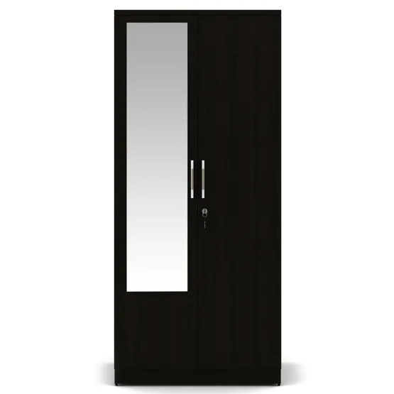 Texas 2 Door Wardrobe With Mirror - Natural Wenge