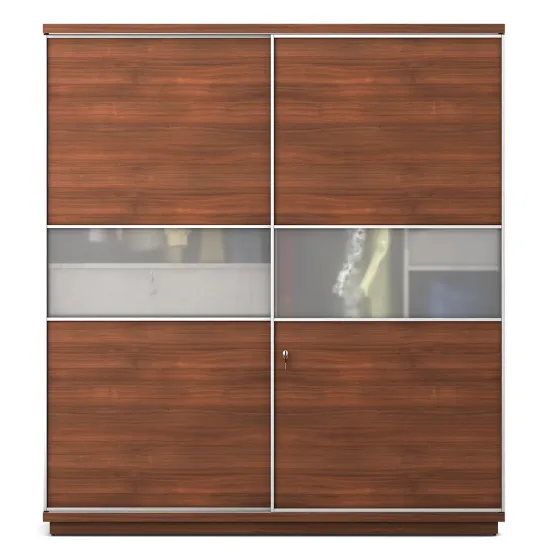 Kosmo Universal 2 Door Sliding Wardrobe - Walnut Rigato