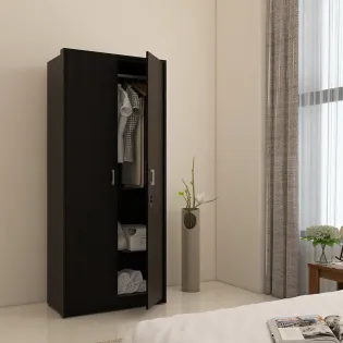 Kosmo Value V2 2-door Wardrobe - Natural Wenge - Woodpore