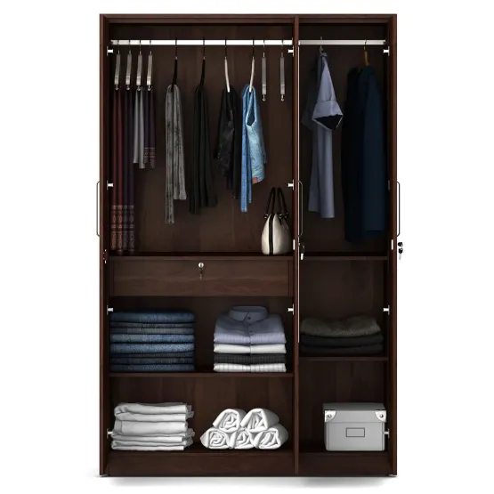 Kosmo Value 3 Door Wardrobe With Mirror-sheesham