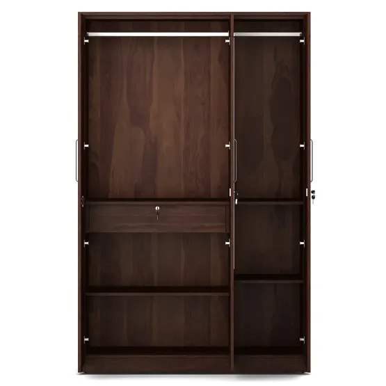 Kosmo Value 3 Door Wardrobe With Mirror-sheesham