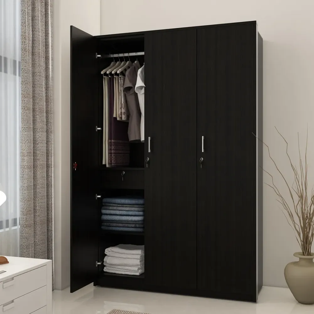 Kosmo Value V2 3-door Wardrobe - Natural Wenge - Woodpore