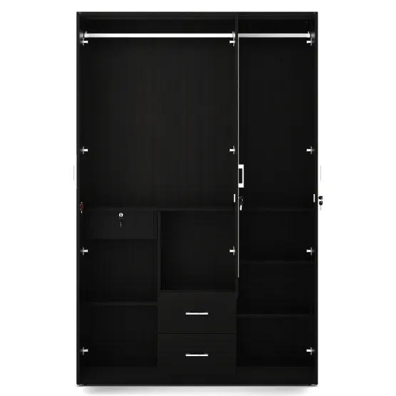 Kosmo Value V2 3-door Dresser Wardrobe - Natural Wenge