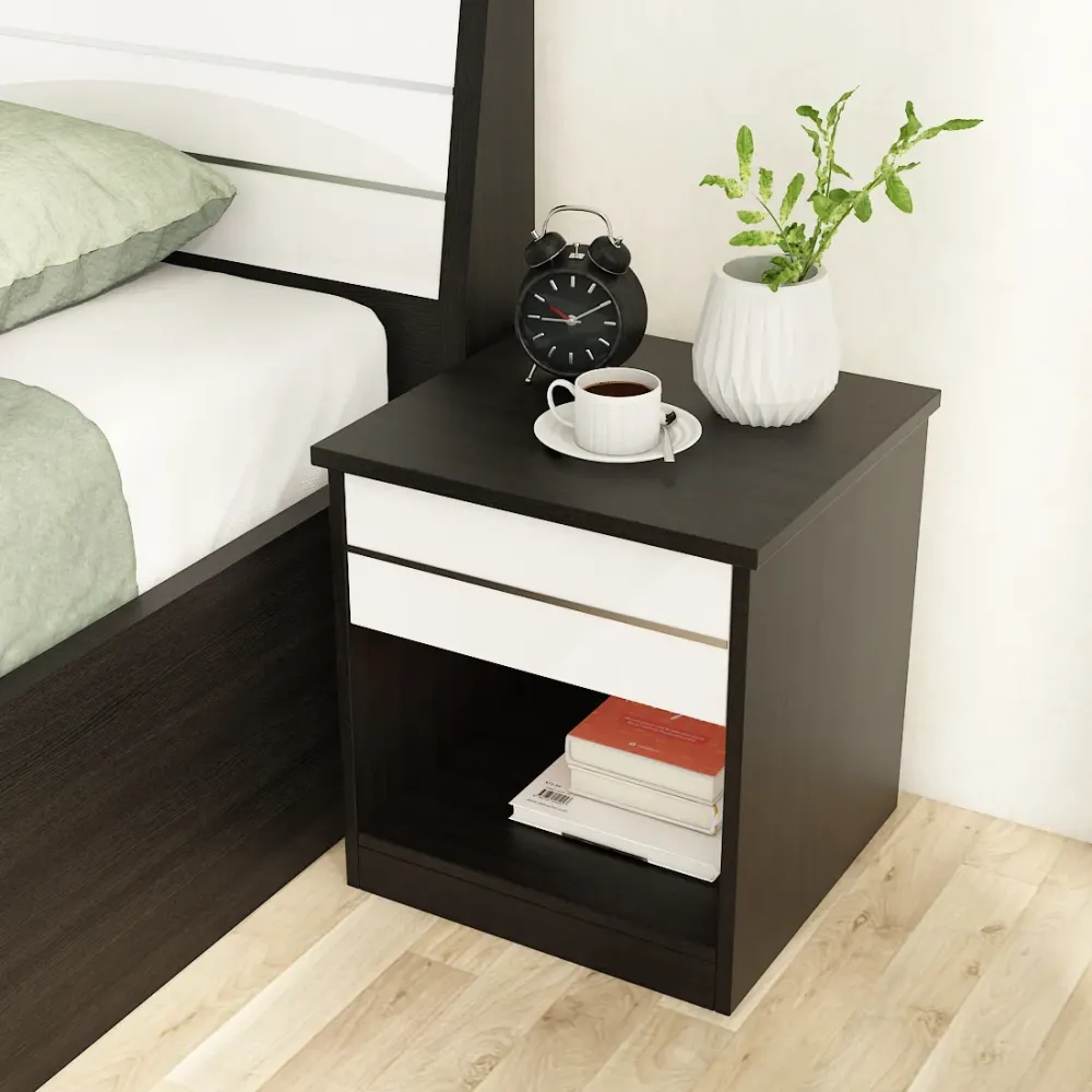 Kosmo Viva Bedside Table - Natural Wenge - Woodpore