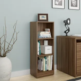 Kosmo William Bookcase 1060 X 400 - Walnut Bronze Woodpore