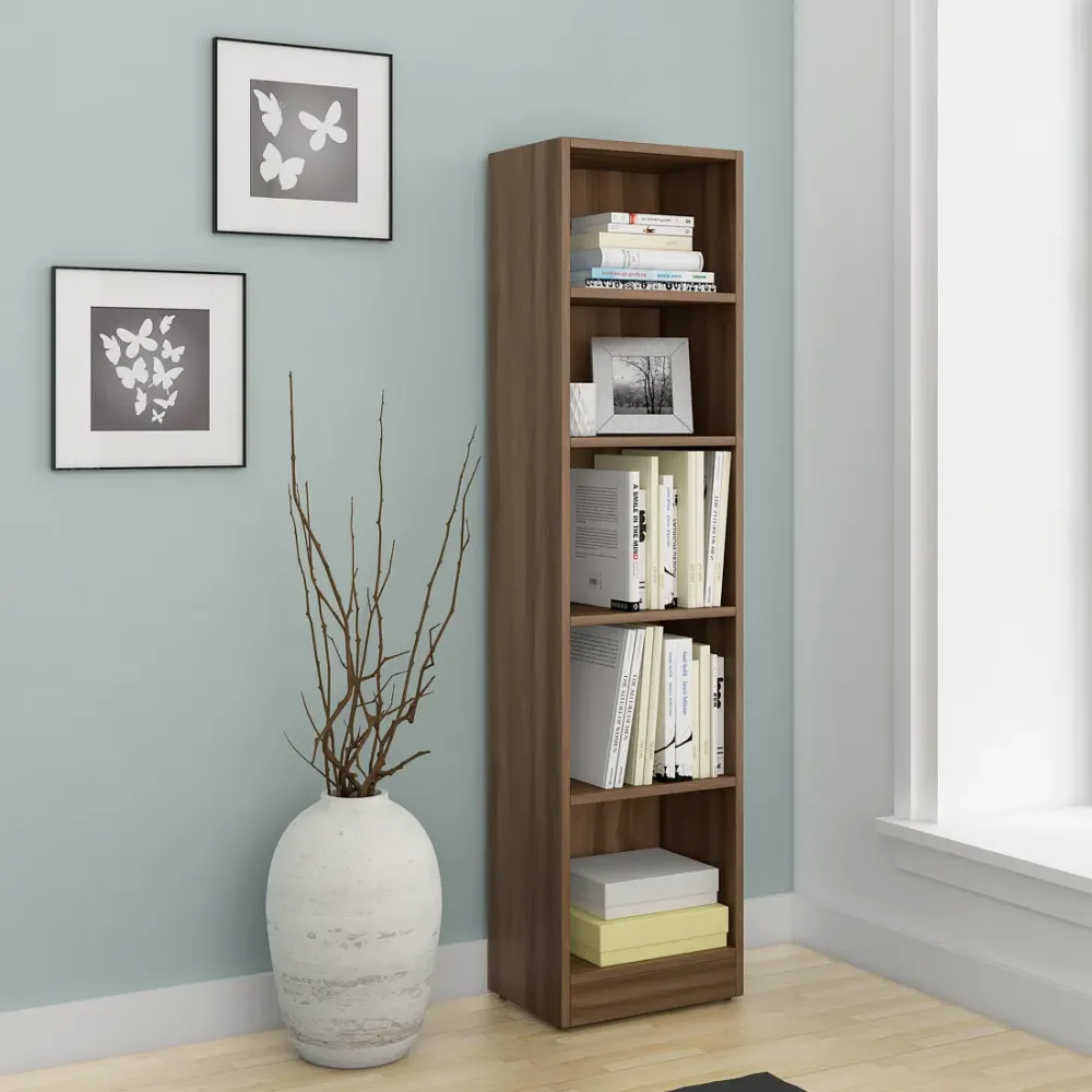 Kosmo William Bookcase 1600 X 400 - Walnut Bronze Woodpore