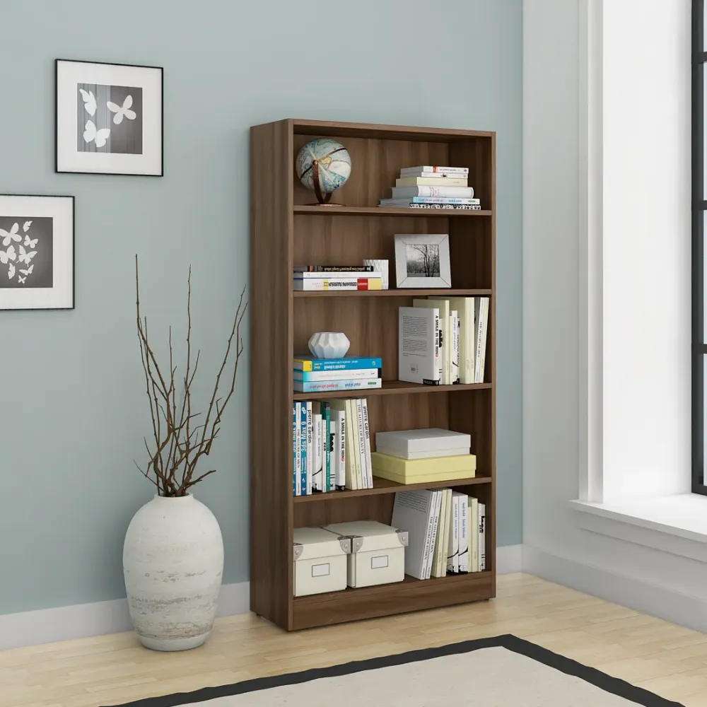 Kosmo William Bookcase 1600 X 800 - Walnut Bronze Woodpore