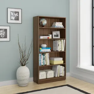 Kosmo William Bookcase 1600 X 800 - Walnut Bronze Woodpore