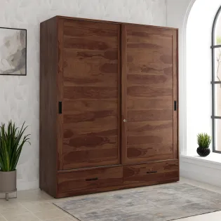 Woodland Sliding 2 Door Wardrobe - Sheesham